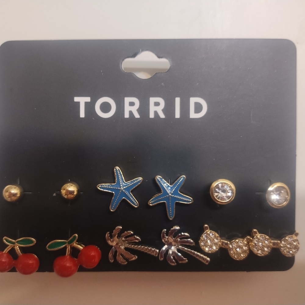 Torrid Beach Life Stud Earring Set in Gold and Silver